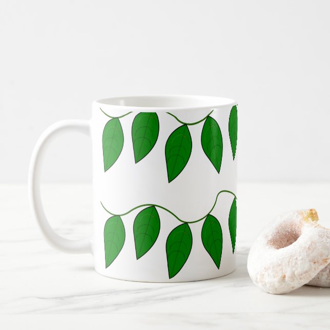 Mug Feuilles Vertes Tropicales (Avec donut)