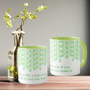 Mug Feuilles verts néon - art fractal, irlandais disan