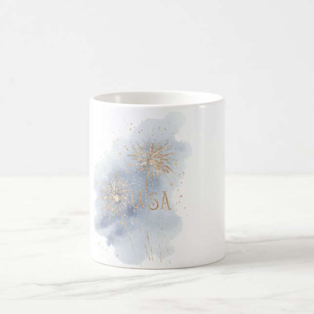 Mug Feux d'artifice Blue Gold USA (Centre)