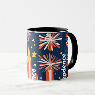 Mug Feux d'artifice et étoiles et lune en noir