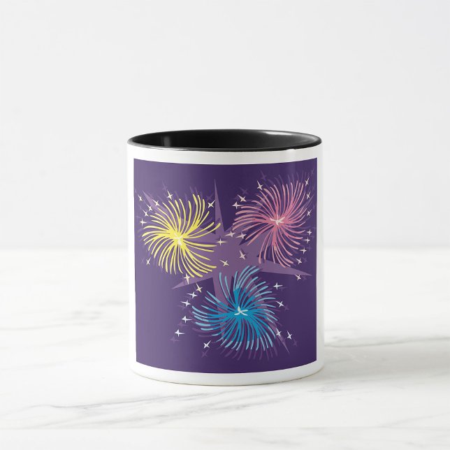 Mug Feux d'artifice rétro colorés éclatent (Créateur téléchargé)
