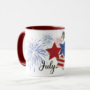 Mug Feux d'artifice Stars et Stripes 4 juillet 11 oz M