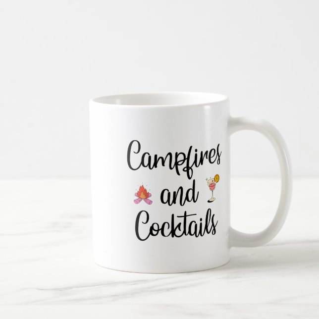 Mug Feux de camp de camping et queues Graphique drôle  (Droite)