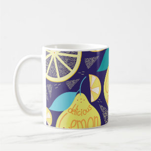 Mug Feux de citrons : bleu foncé Motif brillant