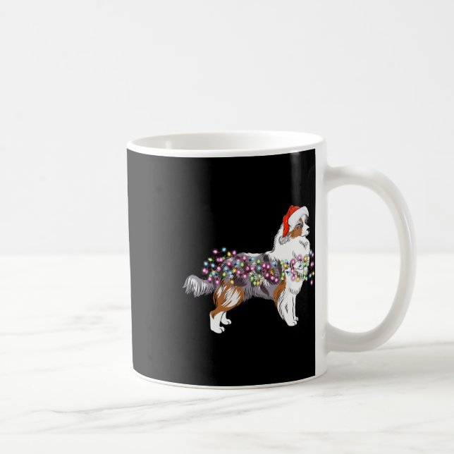 Mug Feux de Noël Berger Australien Chien mignonne (Droite)
