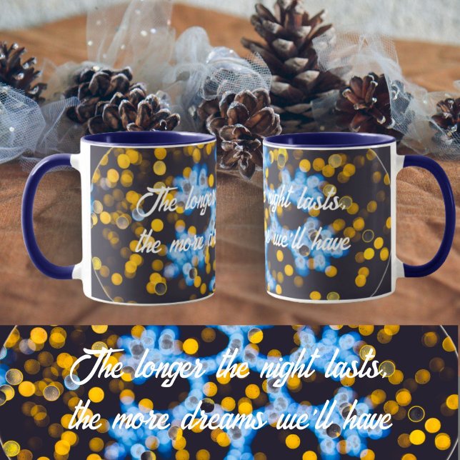 Mug Feux de Noël jaune bleu (Créateur téléchargé)