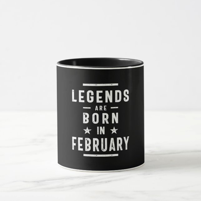 Mug Février Anniversaire Les Légendes Cadeaux Sont Nés (Centre)