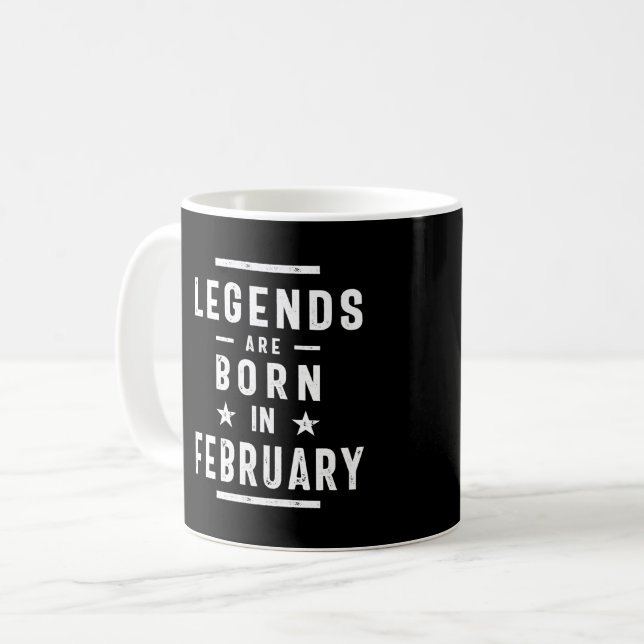 Mug Février Anniversaire Les Légendes Cadeaux Sont Nés (Devant gauche)