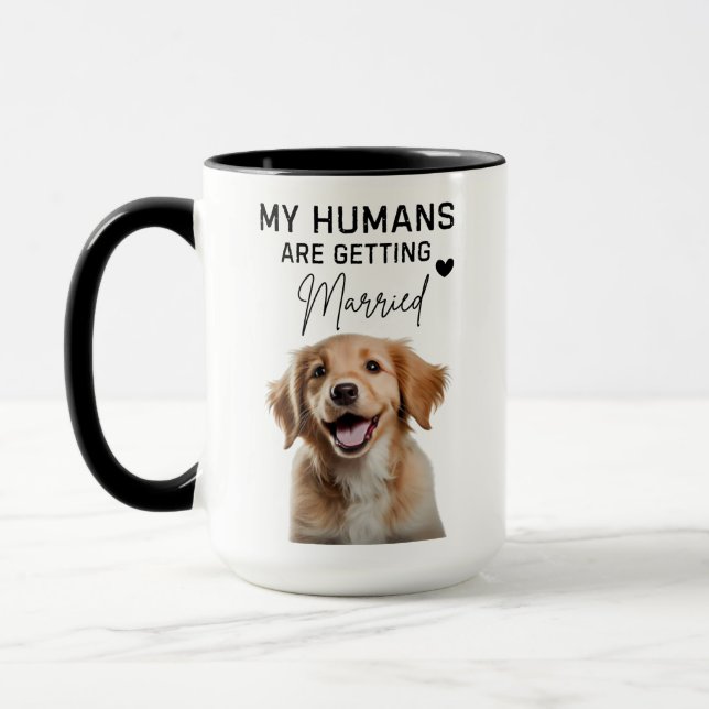 Mug Fiançailles De Chien Personnalisé, Les Humains Se  (Gauche)
