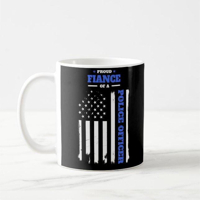 Mug Fiancé fier d'un drapeau affligé de policier (Gauche)