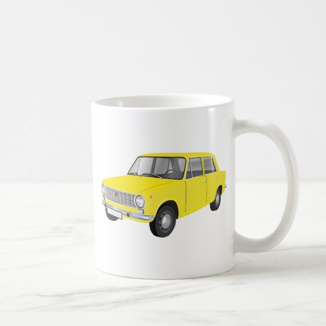 Mug Fiat 124 jaune (Droite)
