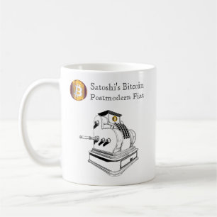 Mug Fiat postmoderne en Bitcoin de Satoshi