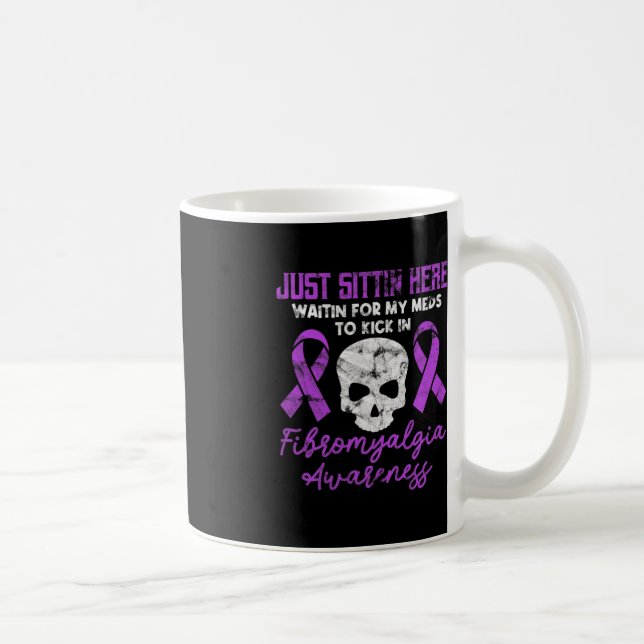 Mug Fibromyalgie Sensibilisation Fibro Guerrier crâne  (Droite)