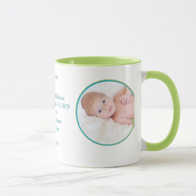 Mug Fiche de naissance personnalisée Statistiques de b (Droite)