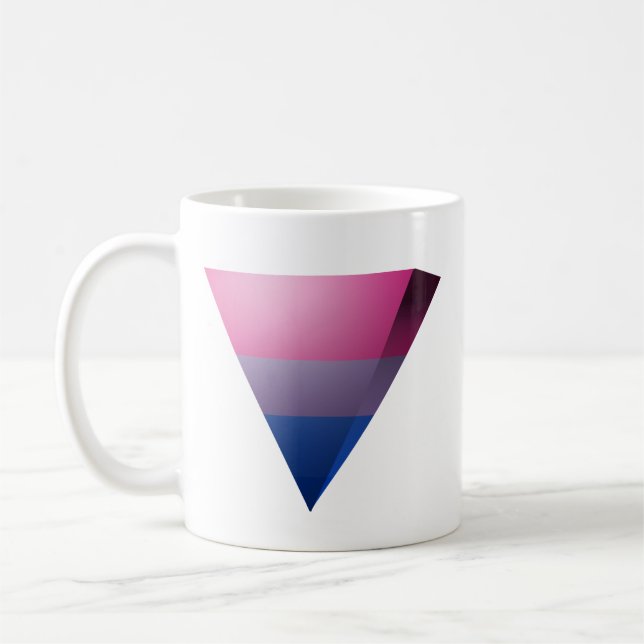 MUG FICHIÈRE : DRAPEAU DE LA FIERTE BISEXUELLE 3D TRIA (Gauche)