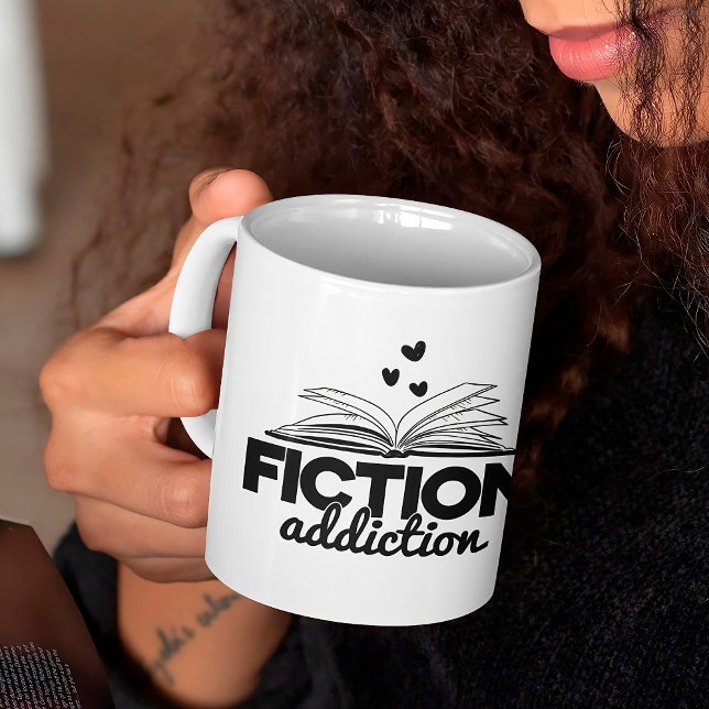 Mug Fiction Addiction Vocabulaire Lecture Citation Dit (Créateur téléchargé)