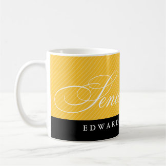 Mug Fier aînés noir rayures jaune année de classe