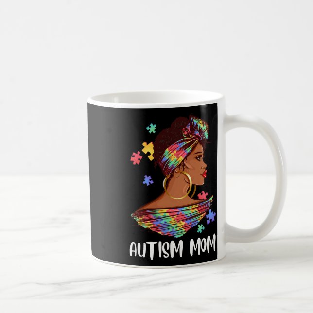 Mug Fier Autisme Maman Afro Puzzle Sensibilisation Cad (Droite)