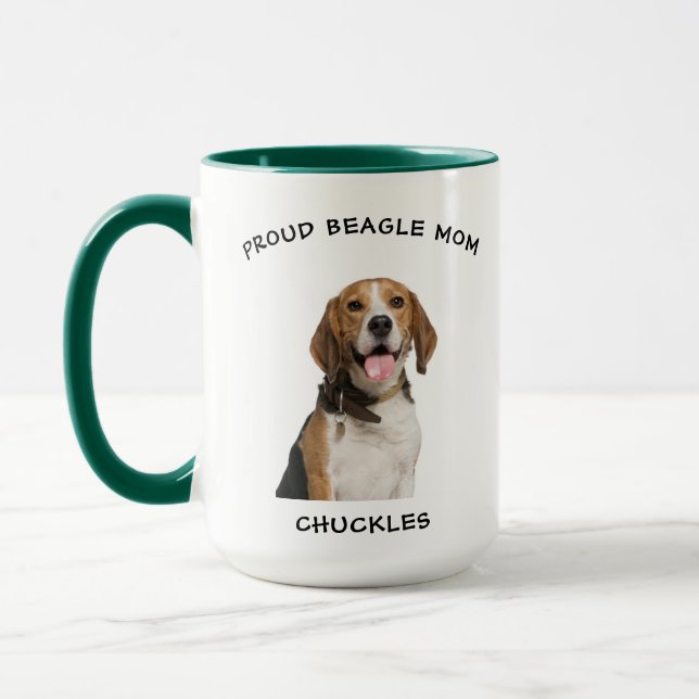 Mug Fier Beagle Maman Personnalisé Animaux de compagni (Gauche)