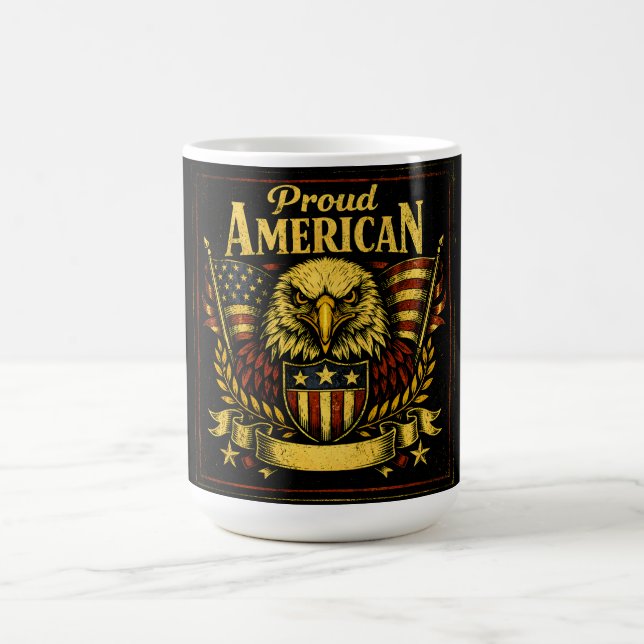 Mug Fier d'Américain – Fierté patriotique sans excuses (Centre)