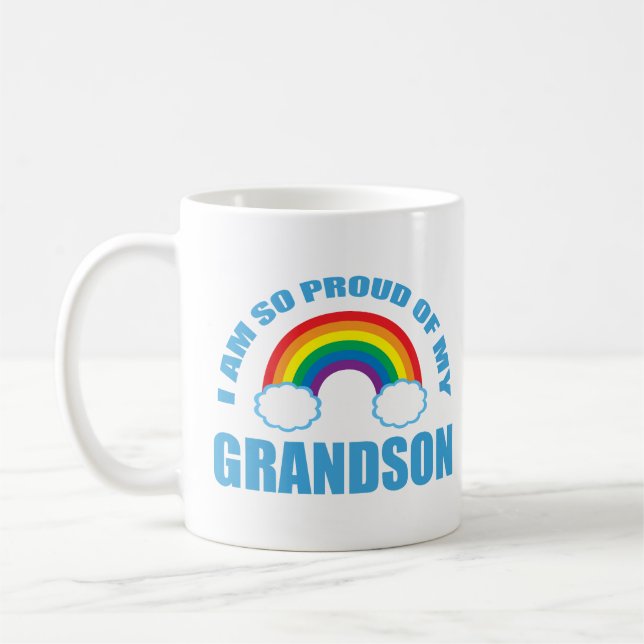 Mug Fier de mes grands-parents arc-en-ciel de mon peti (Gauche)