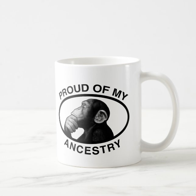Mug Fier de mon chimpanzé d'ascendance (Droite)