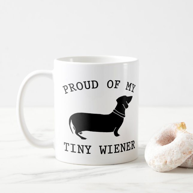 Mug Fier de mon petit wiener Citation drôle de Dachshu (Avec donut)