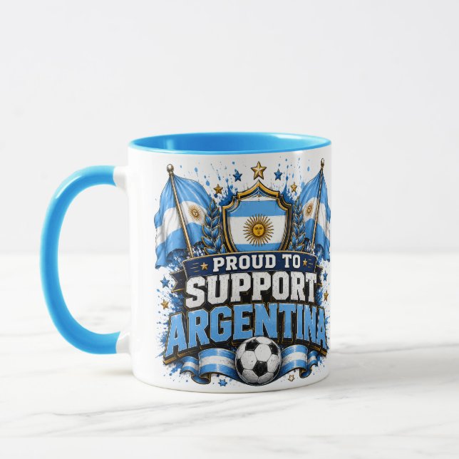 MUG FIER DE SOUTENIR LE DESIGN DE FOOTBALL ARGENTIN (Gauche)
