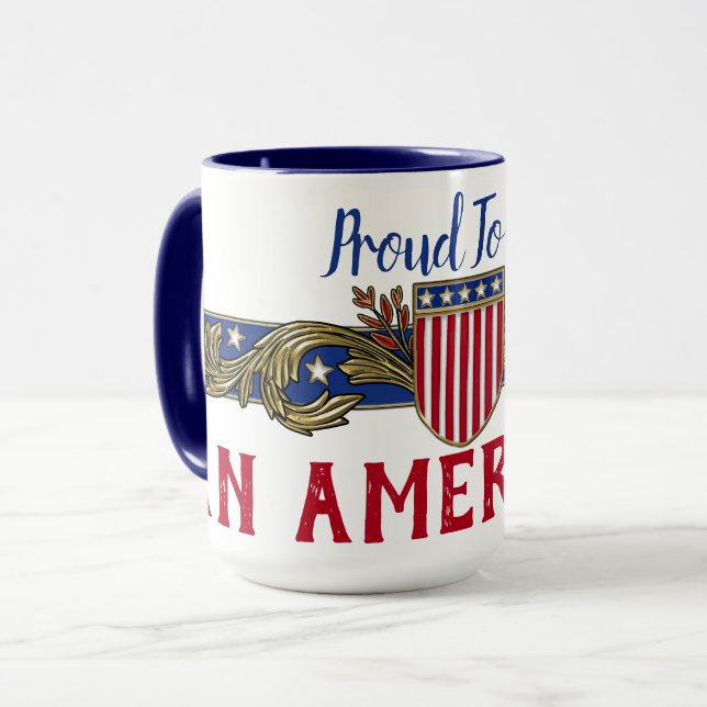 Mug Fier D'Être Américain Personnalisé (Devant gauche)