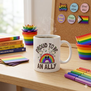 Mug Fier d'être un allié Célébration arc-en-ciel