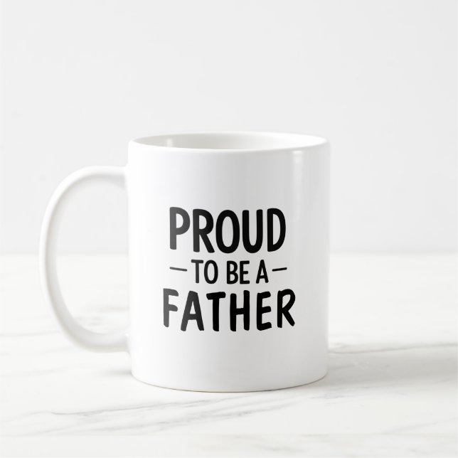 Mug Fier d'être un père - Cadeau de typographie minima (Gauche)