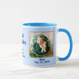 Mug Fier Godmère Bleu Nouveau bébé avec photo