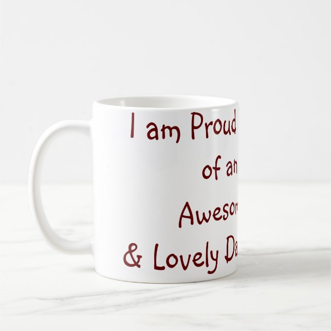 Mug Fier maman d'une fille géniale ajouter nom texte (Gauche)