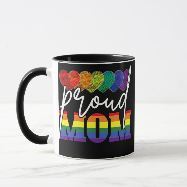 Mug Fier Maman Fête des mères LGBTQ Rainbow Flag Gay  (Gauche)