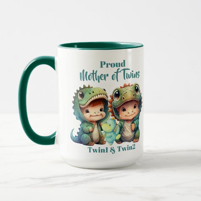 Mug Fier Mère des jumeaux garçons Dinosaur Costumes Ve (Gauche)