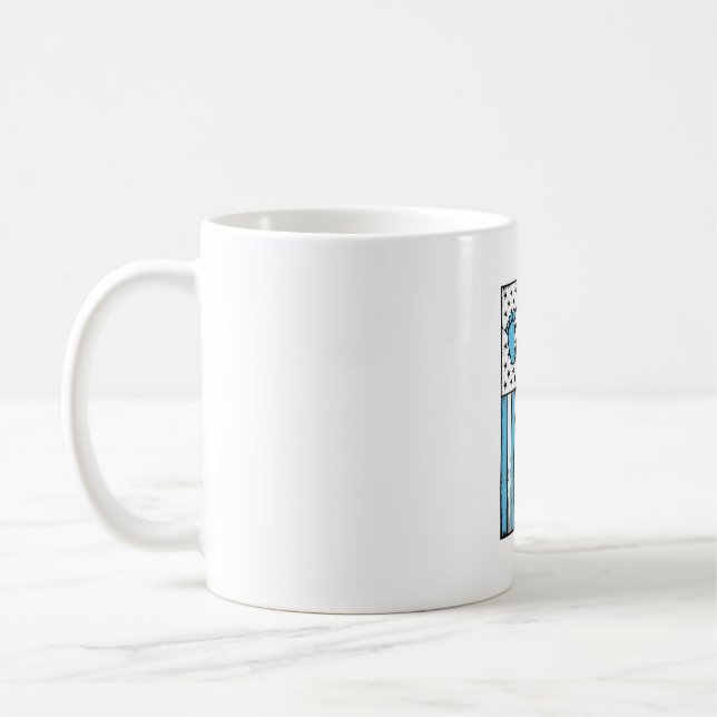 Mug Fier Nouveau Papa Pieds de Bébé Drapeau Vector Des (Gauche)
