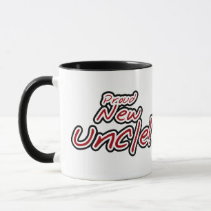 Mug Fier nouvel oncle - Texte rouge et noir
