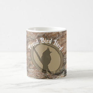 Mug Fier Oiseau Nerd Silhouette Rustique Oiseau de boi