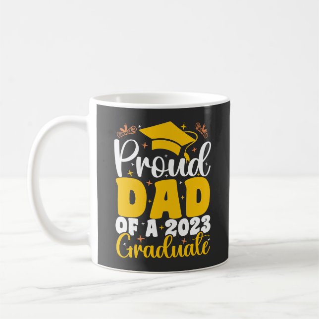 Mug Fier Papa D'Un Diplômé De 2023 Drôle (Gauche)