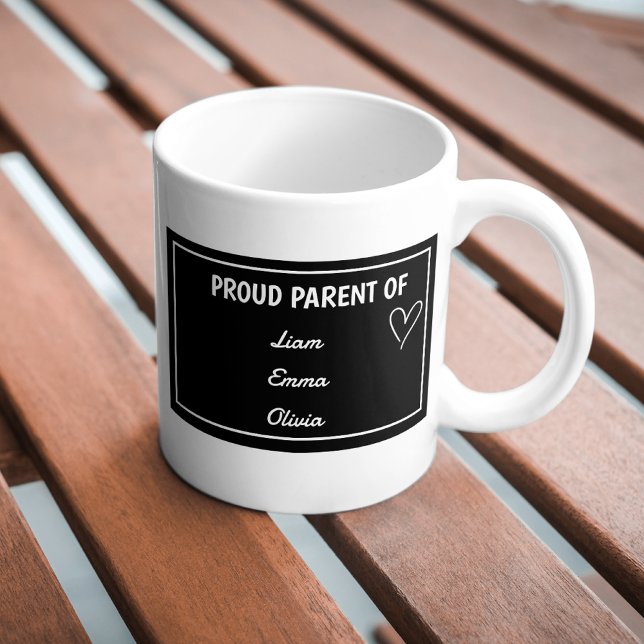 Mug Fier parent de avec des noms personnalisés (Créateur téléchargé)