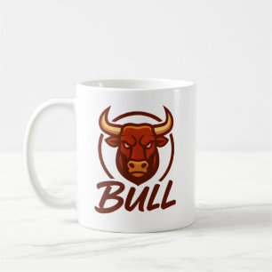 Mug Fierce Bull Head Logo, Creative Mascot BULL
