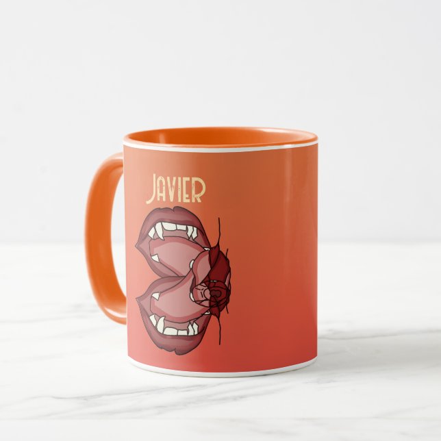 Mug Fierce personnalisée Expression du fang d’un vampi (Devant gauche)