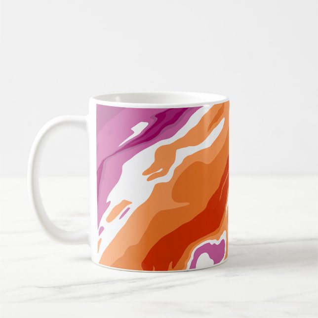 Mug Fière Abstraction de Peinture Coulée Fierté Lesbie (Gauche)