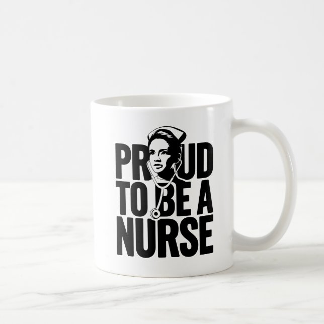 Mug "Fière d'être une infirmière stéthoscope design" (Droite)