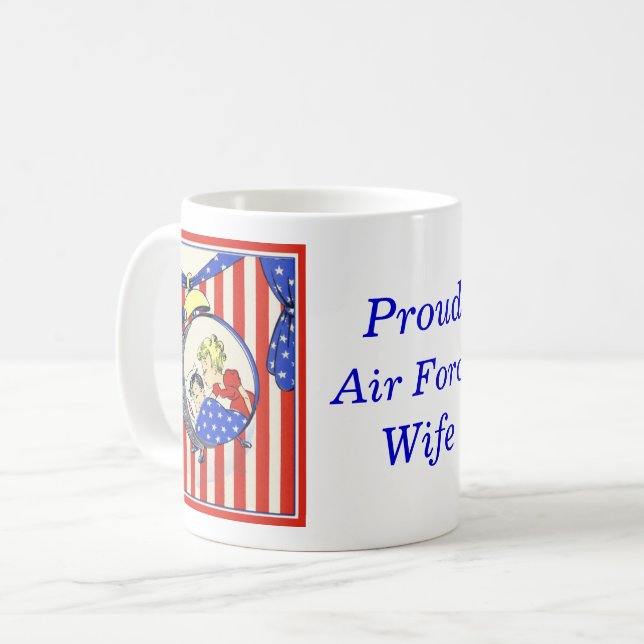 Mug fière épouse de l'armée de l'air design d'impressi (Devant gauche)