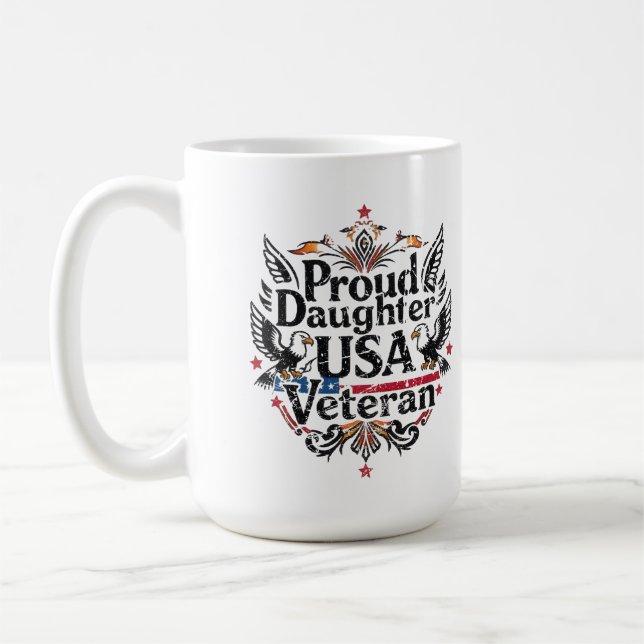 Mug Fière fille d'un vétéran des États-Unis armée amér (Gauche)