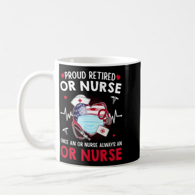 Mug Fière infirmière retraitée OR Infirmière toujours  (Gauche)