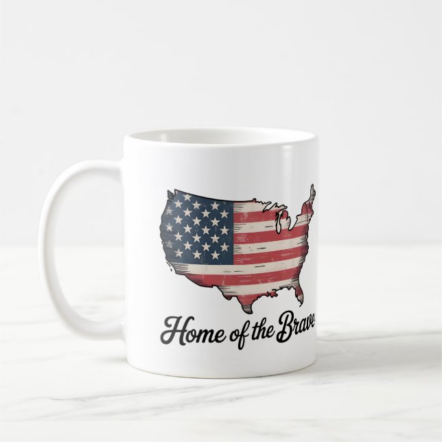 Mug Fière maison de la Brave 4 juillet Patriotique (Gauche)