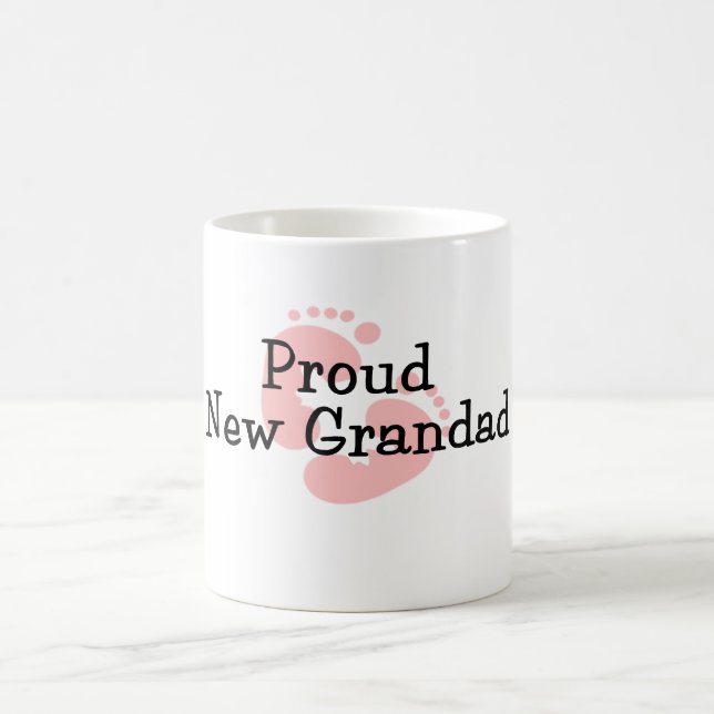 Mug Fière Nouvelle Grand-Père Empreintes de Bébé Fille (Centre)