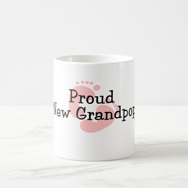 Mug Fière Nouvelle Grandpop Empreintes de Bébé Fille (Centre)